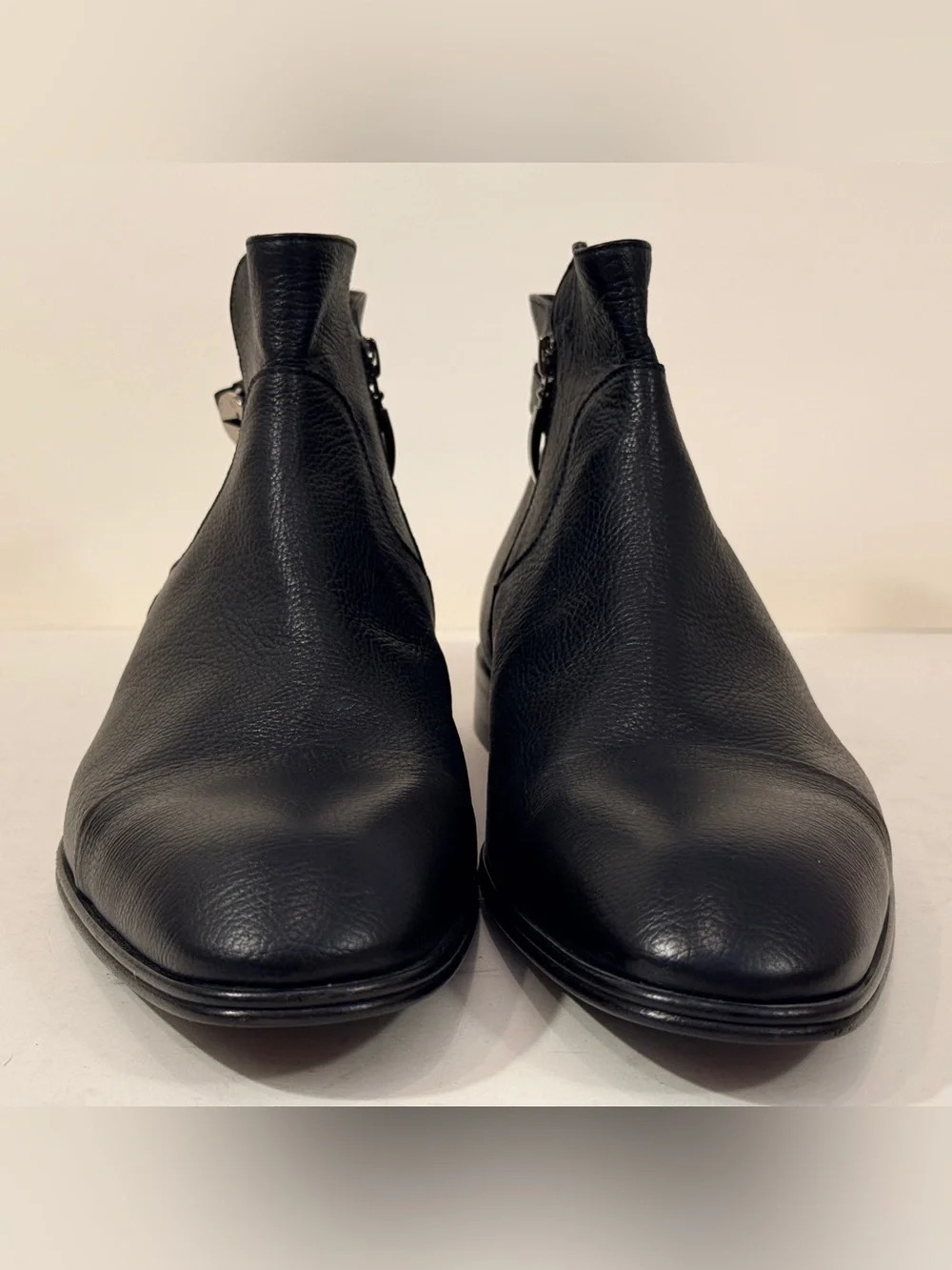 Cesare Paciotti Black Leather Dagger Ankle Boots 10 C NEW w/ Dust Bag Italy